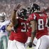 Falcons' Turner celebrates White after a touchdown against Cowboys during their NFL football game in Atlanta