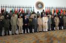 Chiefs of staff of the Saudi-led Islamic Military Counter Terrorism Coalition pose for a picture during a meeting in the capital Riyadh on March 27, 2016