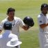 New Zealand's Brownlie celebrates his century during the third day of their first cricket Test match against South Africa in Cape Town