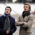 British soccer player David Beckham and the Chair of the London 2012 Organising Committee, Sebastian Coe, pose for a photograph during a visit to the main Olympic stadium, in London