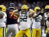 Green Bay Packers outside linebacker Clay Matthews (52) celebrates after sacking Chicago Bears quarterback Jay Cutler (6) in the second half of an NFL football game in Chicago, Sunday, Dec. 16, 2012. The Packers won 21-13 to clinch the NFC North title. (AP Photo/Nam Y. Huh)