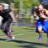 Tucker and Naanee run sprints during workouts with other NFL hopefuls at the Bommarito Performance Systems facility in North Miami Beach