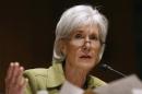 U.S. Secretary of Health and Human Services Sebelius answers a question while she testifies before the Senate Finance Committee hearing on the President's budget proposal for FY2015, on Capitol Hill in Washington