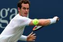 Andy Murray of the UK plays against Adrian Mannarino of France during the 2015 US Open men's singles round two match at the USTA Billie Jean King National Tennis Center September 3, 2015 in New York