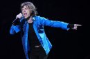 Mick Jagger performs onstage during the Rolling Stones final concert of their "50 and Counting Tour" in Newark
