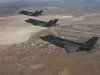 Handout photo of three F-35 Joint Strike Fighters flying over Edwards Air Force Base