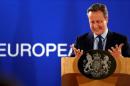 Britain's Prime Minister Cameron addresses a news conference after the EU Summit in Brussels