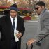 FILE - In this Nov. 30, 2012, file photo, New Orleans Saints football defensive end Will Smith, left, and linebacker Jonathan Vilma arrive at an attorney's office in Washington, for a hearing on their appeals of bounties suspensions. Former Commissioner Paul Tagliabue, who was appointed to handle a second round of player appeals to the league, has informed all parties he planned to rule by Tuesday, Dec. 11, and his decision could affect whether two current Saints — Jonathan Vilma and Will Smith — get to play out the season. (AP Photo/Cliff Owen, File)
