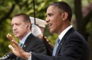 U.S. President Obama and Turkish Prime Minister Erdogan hold joint news conference at the White House in Washington