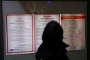 Placards of Cologne police in Arabic and German offering a reward of ten thousand euro for information regarding people involved in assaults on women in Cologne on New Year's Eve, are pictured in Cologne