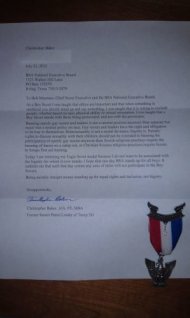 Eagle Scout resignation letter by Christopher Baker (credit: Maggie Koerth-Baker)