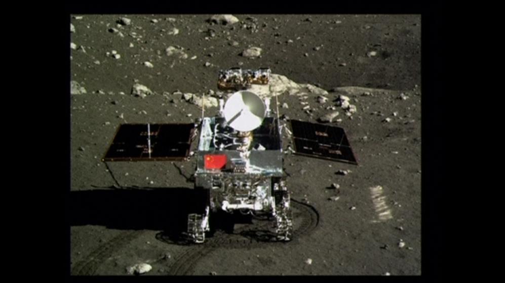 Still image taken from video shows China's first moon rover, Yutu, or Jade Rabbit, on the lunar surface