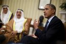 U.S. President Obama meets Sheikh Sabah al-Ahmad al-Jaber al-Sabah, Kuwait's emir, in Washington