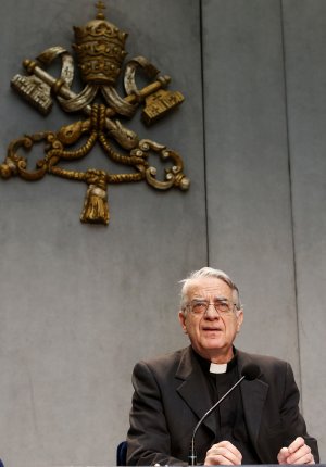 Vatican spokesman father Federico Lombardi attends …