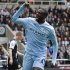 Manchester City's Toure celebrates scoring second goal against Newcastle United during English Premier League soccer match in Newcastle