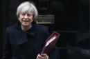 Britain's Prime Minister Theresa May leaves 10 Downing Street in London