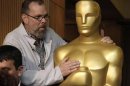 France, filmmaker of the Documnetary Feature nominee, poses for a photo with a giant Oscar statue in Beverly Hills, California