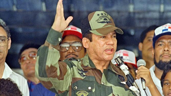 General Manuel Noriega speaks on May 20, 1988 in Panama City