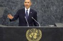Barack Obama addresses delegates at the United Nations in New York on September 24, 2013