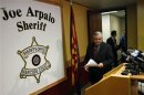 Maricopa County Sheriff Joe Arpaio arrives to a news conference in Phoenix, Arizona