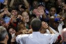 President Barack Obama greets supporters at a campaign event at West Palm Beach County Convention Center, Sunday, Sept. 9, 2012, in West Palm Beach, Fla. (AP Photo/Pablo Martinez Monsivais)