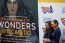Actors Gadot and Carter pose for photos during an event to name Wonder Woman UN Honorary Ambassador for the Empowerment of Women and Girls at the United Nations Headquarters in the Manhattan borough of New York,