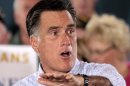 Republican presidential candidate, former Massachusetts Gov. Mitt Romney speaks during a victory rally, Saturday, Sept. 1, 2012, at Union Terminal in Cincinnati. (AP Photo/Al Behrman)