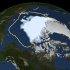 This image made available by NASA shows the amount of summer sea ice in the Arctic on Sunday, Sept. 16, 2012, at center in white, and the 1979 to 2000 average extent for the day shown, with the yellow line. Scientists say sea ice in the Arctic shrank to an all-time low of 1.32 million square miles on Sunday, Sept. 16, 2012, smashing old records for the critical climate indicator. That's 18 percent smaller than the previous record set in 2007. Records go back to 1979 based on satellite tracking. (AP Photo/U.S. National Snow and Ice Data Center)