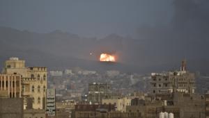 Flames and smoke rise after a Saudi-led airstrike hit&nbsp;&hellip;