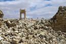 The remains of the Temple of Bel in the historical city of Palmyra after it was blown up by Islamic State group jihadists