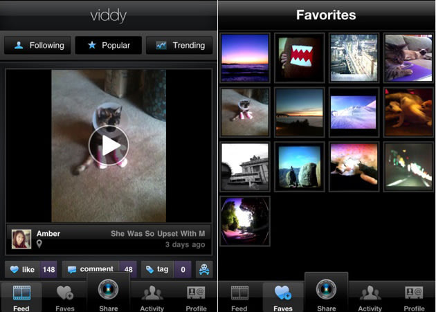 Viddy Popular and Favorites