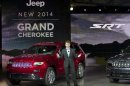 Mike Manley, President and CEO of Jeep, unveils the 2014 Jeep Grand Cherokee, at the North American International Auto Show, Monday, Jan. 14, 2013, in Detroit, Mich. (AP Photo/Tony Ding)