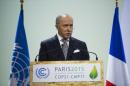 French Foreign Minister Laurent Fabius, pictured on December 7, 2015, wrote to President Francois Hollande "to tender (his) resignation" as head of COP21
