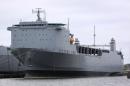 A photo taken on May 6, 2012 in Portsmouth, Virginia, shows the cargo ship MV Cape Ray, owned by the US Navy