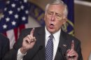 House Minority Whip Rep. Steny Hoyer, D-Md., gestures during a news conference on the payroll tax cut on Capitol Hill on Thursday, Dec. 22, 2011 in Washington. (AP Photo/Evan Vucci)