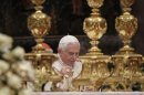 Pope Benedict XVI uses the incense burner as he leads the Epiphany mass in Saint Peter's Basilica at the Vatican
