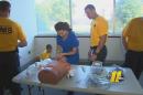 Students receive EMT casualty training in Durham