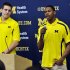 Michigan forward Mitch McGary, left, stands by as foward Glenn Robinson III speaks during an NCAA college basketball news conference, Thursday, April 18, 2013, in Ann Arbor, Mich. McGary and Robinson both announced they will forgo the NBA draft and instead return for their sophomore seasons. (AP Photo/Detroit News, John T. Greilick)  DETROIT FREE PRESS OUT; HUFFINGTON POST OUT