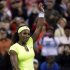Serena Williams, of the United States, celebrates her 6-4, 6-0 win over Chanelle Scheepers, of South Africa, during a quarterfinal of the Bank of the West tennis tournament Friday, July 13, 2012, in Stanford, Calif. (AP Photo/Marcio Jose Sanchez)