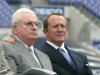 FILE - This May 6, 2003 file photo shows Baltimore Ravens owner Art Modell, left, and team President David Modell,  sitting together at a news conference at the newly named M&T Bank Stadium in Baltimore, Md. One of the most influential owners in the history of the NFL, Art Modell helped mold the foundation of the league.  The innovative Modell, whose reputation was forever tainted when he moved his franchise from Cleveland to Baltimore, died early Thursday, Sept. 6, 2012. He was 87. David Modell said he and his brother, John, were at their father's side when he "died peacefully of natural causes." (AP Photo/ Matt Houston, File)