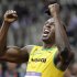Jamaica's Usain Bolt gestures to the crowd after winning the men's 100m final during the London 2012 Olympic Games at the Olympic Stadium