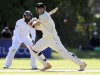 New Zealand's Vettori plays a shot against South Africa during their first international test cricket match of the series in Dunedin