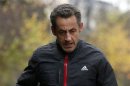 Former French President Nicolas Sarkozy jogs in Paris