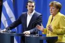 German Chancellor Merkel and Greek Prime Minister Tsipras address news conference in Berlin