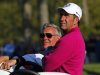 Team Europe captain Olazabal watches play in the sixth hole with vice captain Clarke during the morning foursomes round at the 39th Ryder Cup golf matches at the Medinah Country Club