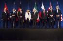 Delegates are seen in Lausanne following Iranian nuclear talks