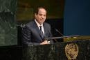 Egyptian President Abdel Fattah al-Sisi speaks during the the United Nations Sustainable Development Summit, September 25, 2015