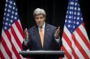 United States Secretary of State John Kerry delivers a statement about the recently concluded round of negotiations with Iran over their nuclear program at the International Olympic Museum in Lausanne