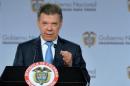 Colombia's President Juan Manuel Santos announces the dismissal of the mayor of Bogota Gustavo Petro, in Bogota