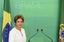 Brazil's President Dilma Rousseff prepares to deliver a speech on December 2, 2015 at Planalto Palace in Brasilia, after her political nemesis Eduardo Cunha triggered impeachment proceedings against her in the legislature